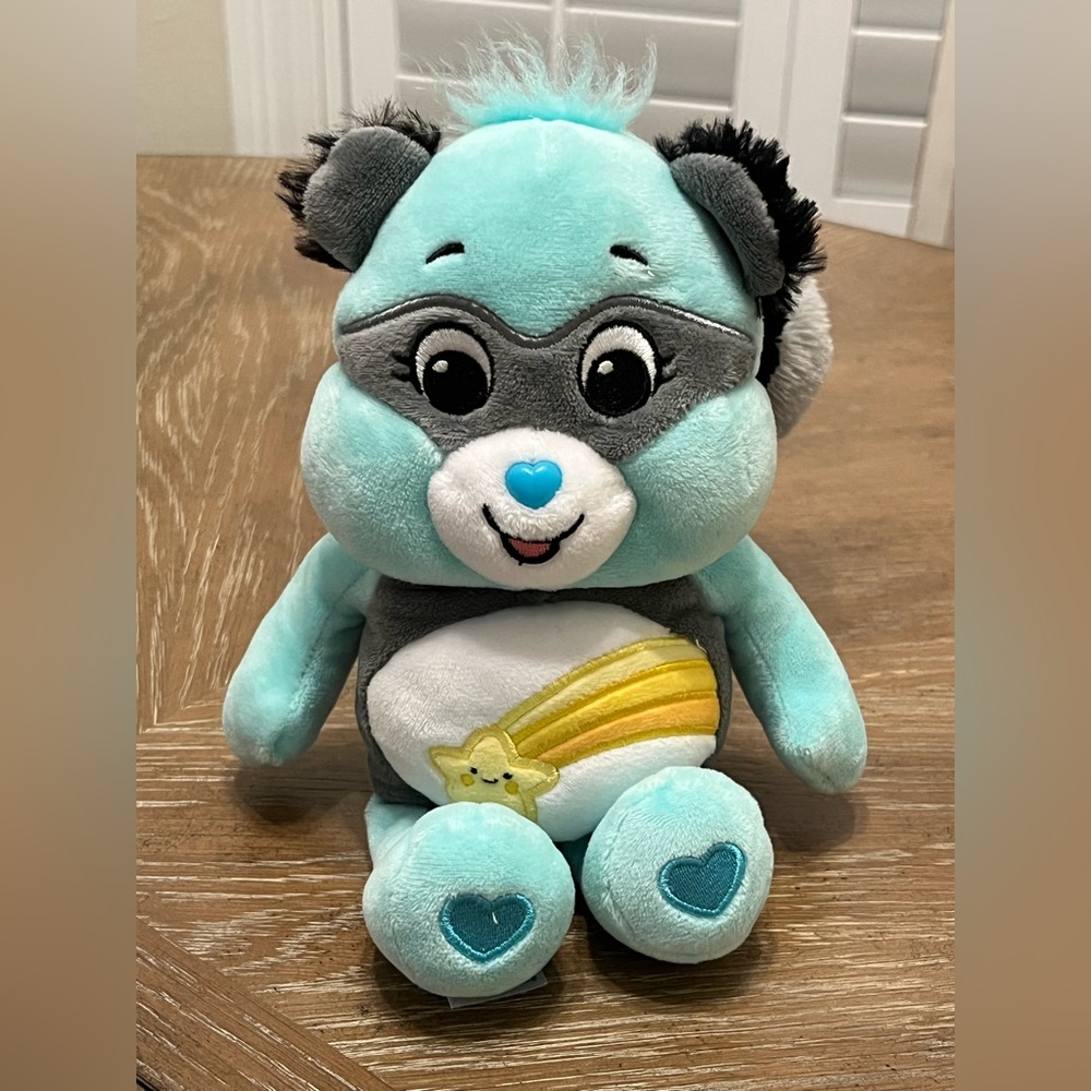 Wish Bear Care Bear Plush Racoon Basic Fun 9” Basic Fun 2022